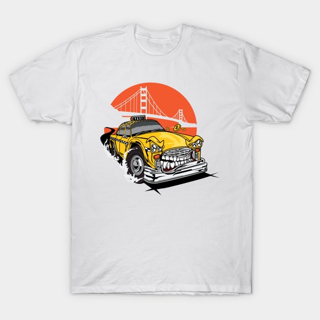 Mad Taxi Car T-Shirt by D3monic